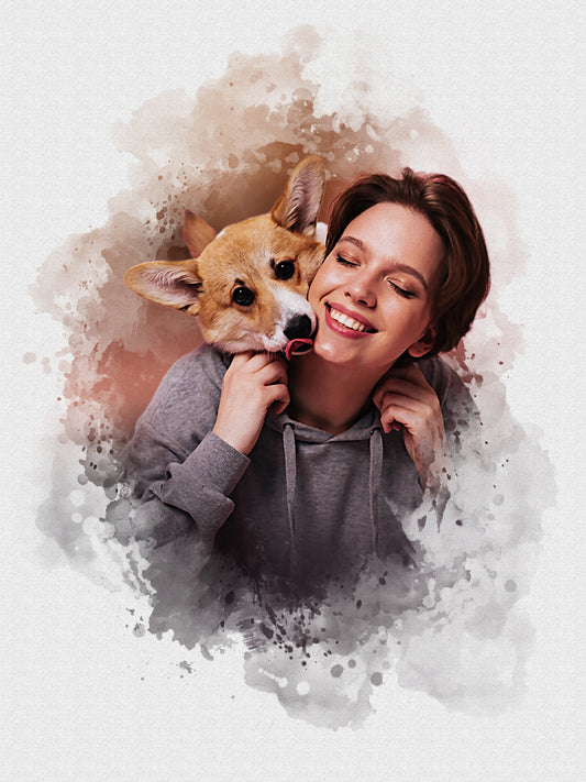 Personalized Dog Portrait Gift – Watercolor-Style Print for Dog Moms & Dads