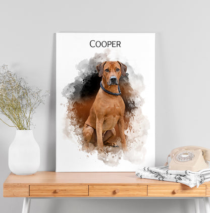 Watercolor Pet Portrait Print – Custom Art for Dogs, Cats & More