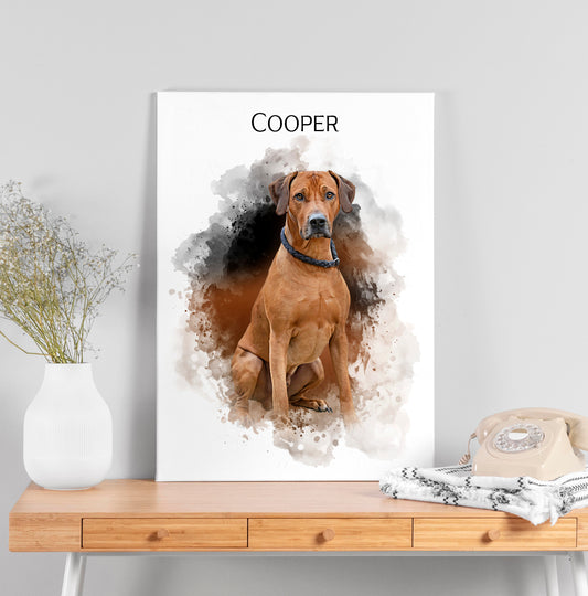 Watercolor Pet Portrait Print – Custom Art for Dogs, Cats & More