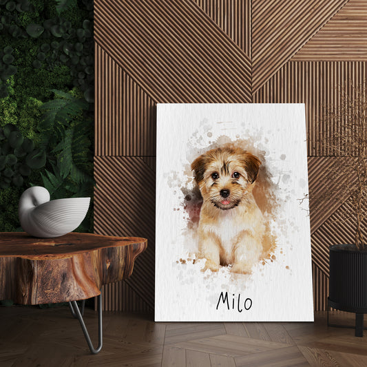 Watercolor Pet Portrait Print – Custom Art for Dogs, Cats & More