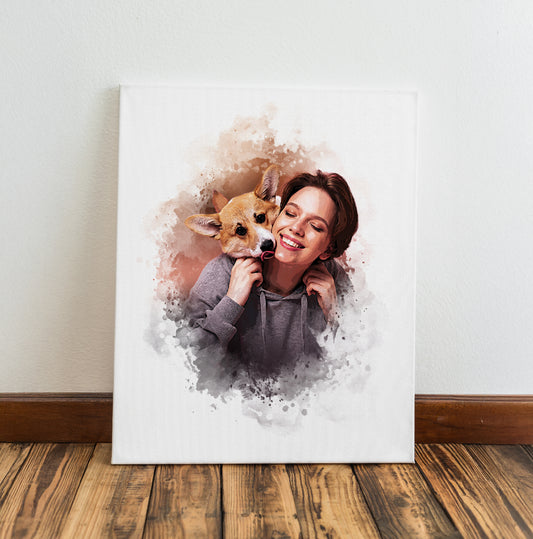 Personalized Dog Portrait Gift – Watercolor-Style Print for Dog Moms & Dads