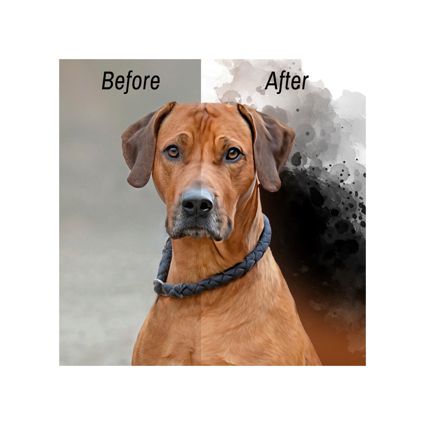 Custom Watercolor Pet Portrait with QR Code: Memorial Gift