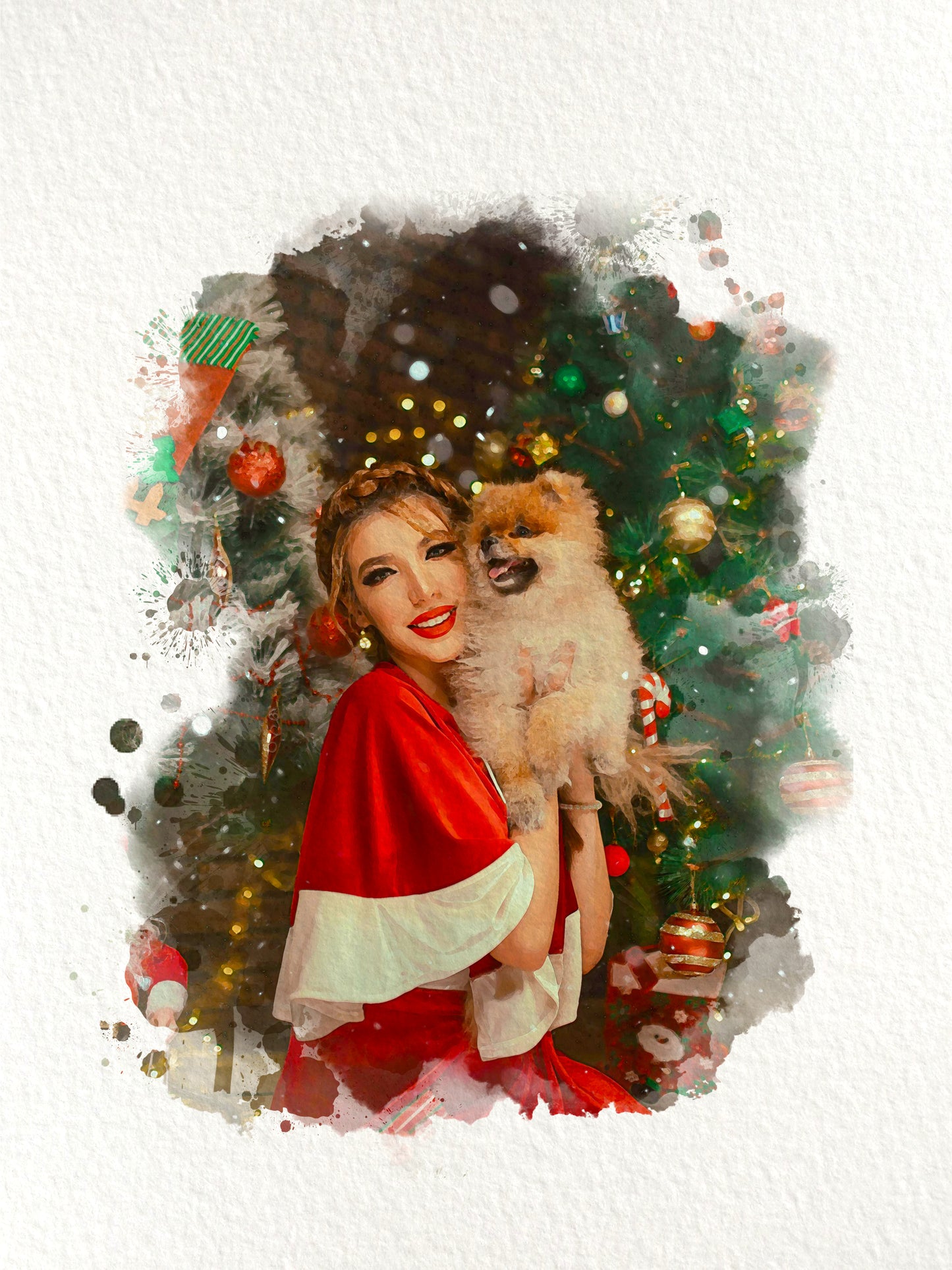 Personalized Dog Portrait Gift – Watercolor-Style Print for Dog Moms & Dads