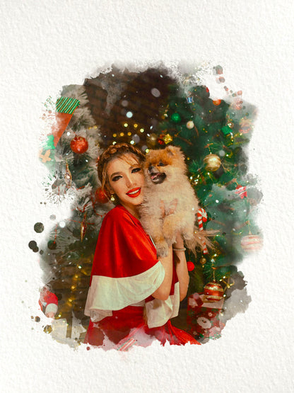 Personalized Dog Portrait Gift – Watercolor-Style Print for Dog Moms & Dads