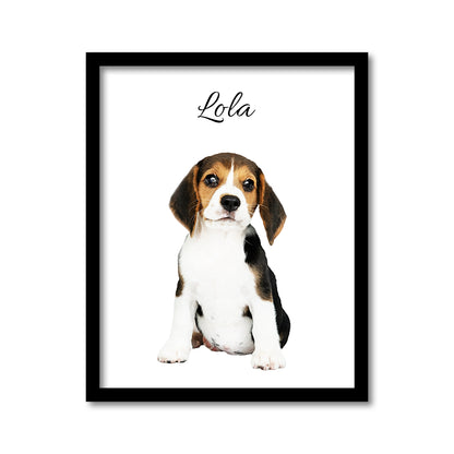 Custom Watercolor Pet Portrait with QR Code: Memorial Gift