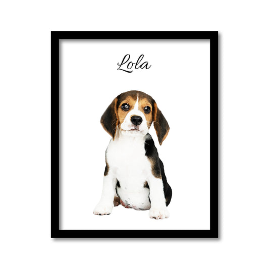 Custom Watercolor Pet Portrait with QR Code: Memorial Gift