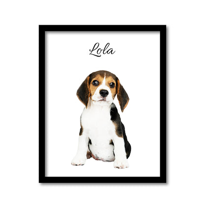 Custom Watercolor Pet Portrait with QR Code: Memorial Gift