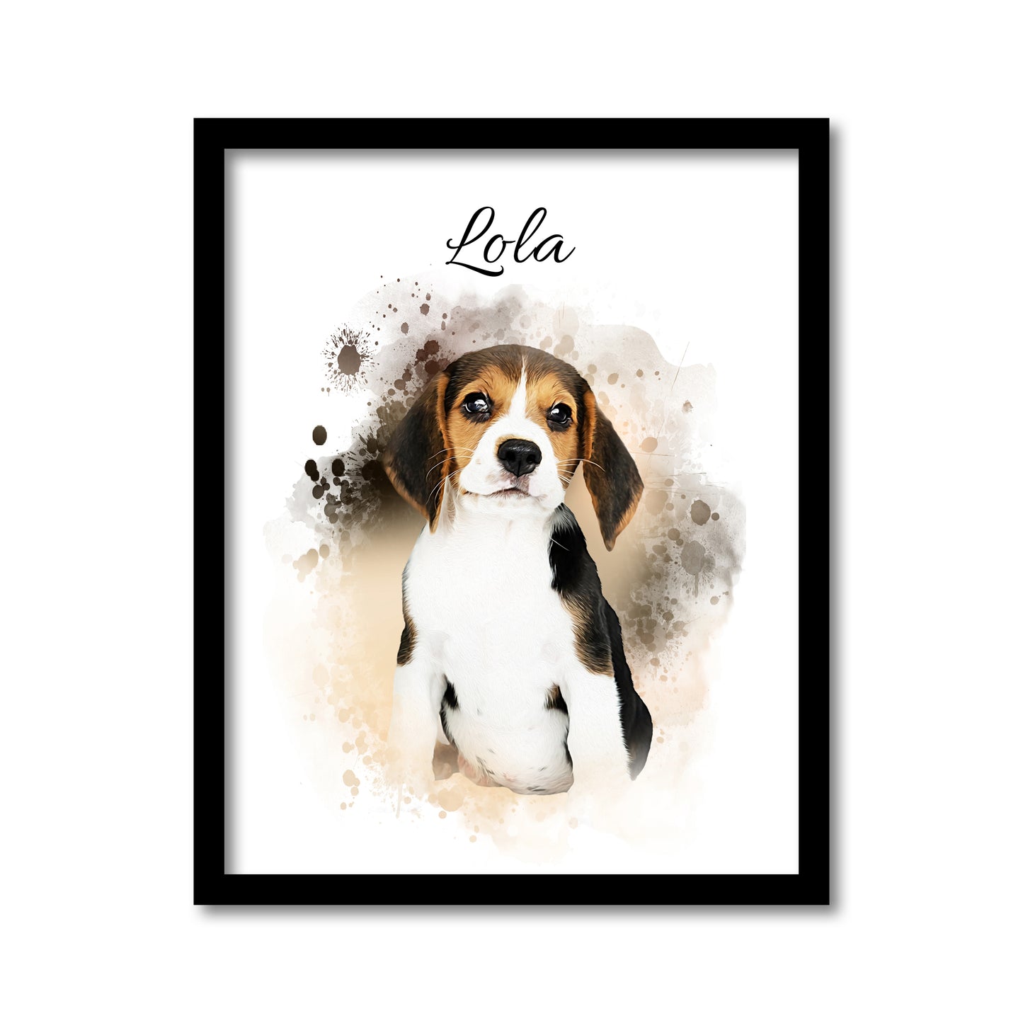 Custom Watercolor Pet Portrait with QR Code: Memorial Gift