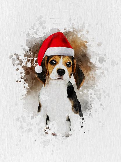 Custom Watercolor Pet Portrait with QR Code: Memorial Gift