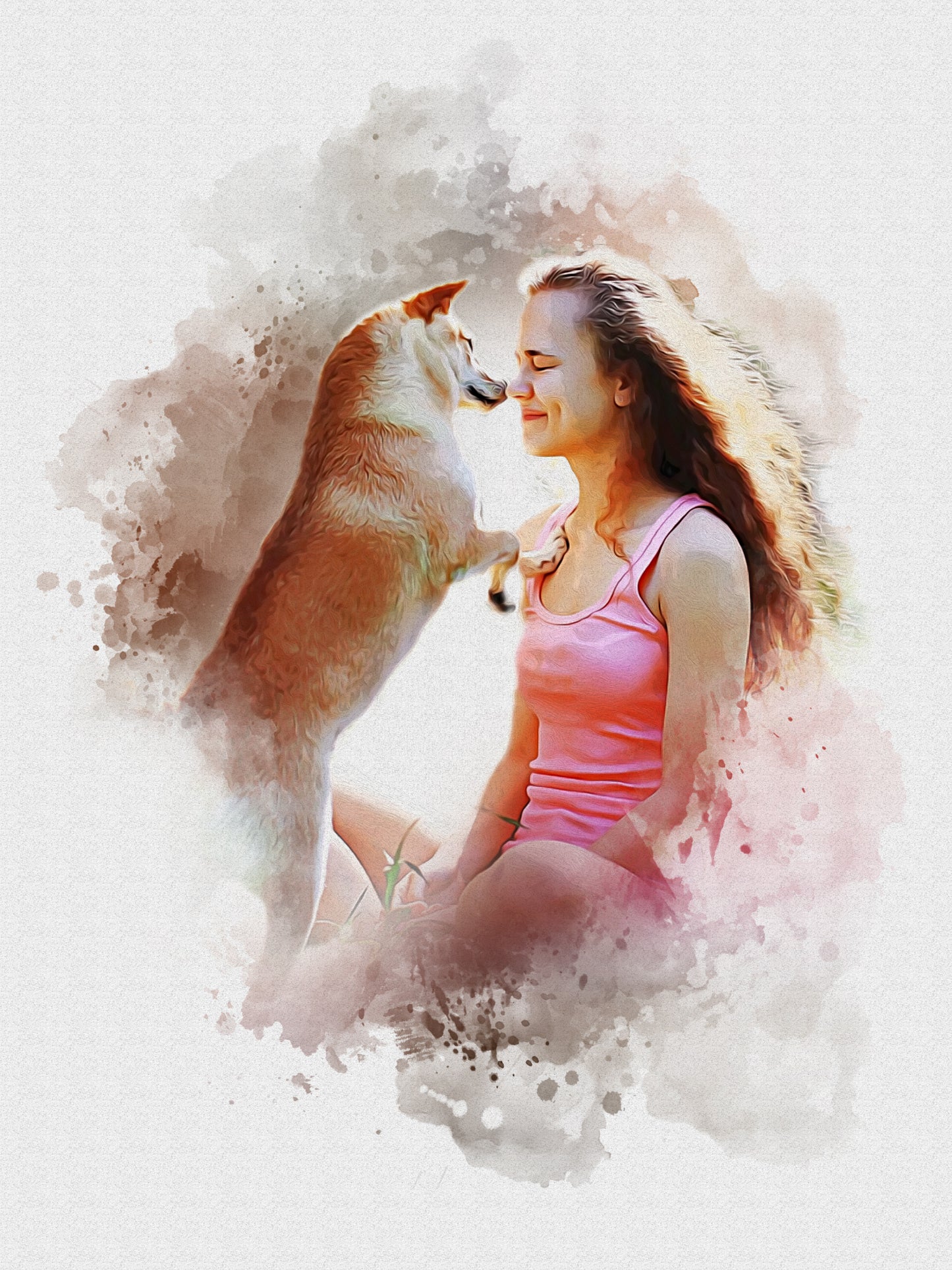 Personalized Dog Portrait Gift – Watercolor-Style Print for Dog Moms & Dads