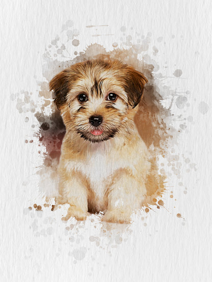 Dog Portrait Watercolor Print – Custom Artwork from Your Photo