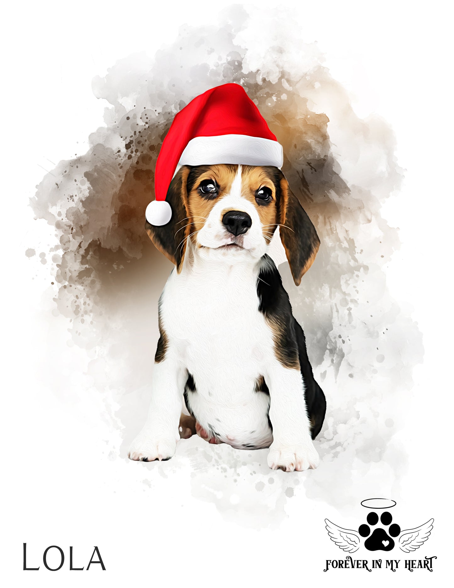 Custom Watercolor Pet Portrait with QR Code: Memorial Gift